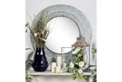 Wood Shell Inlay Mirror -Estally Home Decor Store 109831 grey mdf mirror room 85