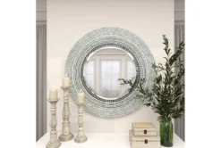 Wood Shell Inlay Mirror -Estally Home Decor Store 109831 grey mdf mirror room 88