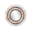 38X38 Natural Bamboo Slat Sunburst Round Wall Mirror -Estally Home Decor Store 110010 0