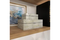 2 Piece Set Mother Of Pearl Boxes -Estally Home Decor Store 111485 white mother of pearl box room 87