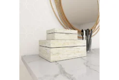 2 Piece Set Mother Of Pearl Boxes -Estally Home Decor Store 111485 white mother of pearl box room 88