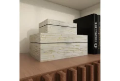 2 Piece Set Mother Of Pearl Boxes -Estally Home Decor Store 111485 white mother of pearl box room 89