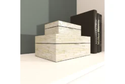 2 Piece Set Mother Of Pearl Boxes -Estally Home Decor Store 111485 white mother of pearl box room 91