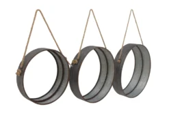 3 Piece Set Metal Rope Mirror -Estally Home Decor Store 210479 grey metal mirror material 76