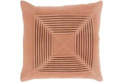 Accent Pillow-Cotton Velvet Box Pleat Peach 18X18