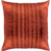 Accent Pillow-Pleated Stripes Paprika 20X20 -Estally Home Decor Store 233284 orange fabric pillow 1