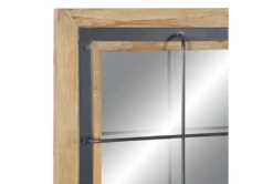 Wall Mirror-Square Grid 32X32 -Estally Home Decor Store 250613 brown wood mirror detail 44
