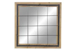 Wall Mirror-Square Grid 32X32 -Estally Home Decor Store 250613 brown wood mirror material 76