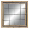 Wall Mirror-Square Grid 32X32 -Estally Home Decor Store 250613 brown wood mirror signature 02