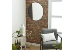 Wall Mirror-Round Black -Estally Home Decor Store 250634 black glass mirror room 85