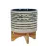 Blue/White Ceramic 10 Inch Planter On Stand 2 Blue/White Ceramic 10 Inch Planter On Stand -Estally Home Decor Store 260199 signature 01
