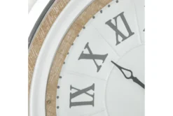 24 X 24 White And Wood Roman Numeral Wall Clock -Estally Home Decor Store 260886 white metal wall decor detail 44