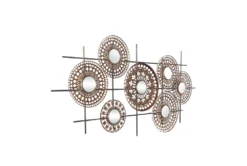 Montage With Cut Out Design Wall Mirror -Estally Home Decor Store 260912 brown metal decorative mirror material 76