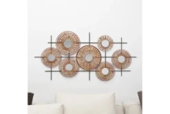 Montage With Cut Out Design Wall Mirror -Estally Home Decor Store 260912 brown metal decorative mirror room 89