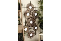 Montage With Cut Out Design Wall Mirror -Estally Home Decor Store 260912 brown metal floor accessory room 70
