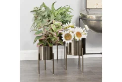 Black 18 Inch Metal Planter Set Of 3 -Estally Home Decor Store 261313 black metal planter room 70