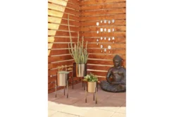 Black 18 Inch Metal Planter Set Of 3 -Estally Home Decor Store 261313 black metal planter room 72