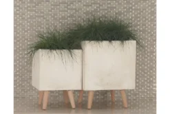 White 18 Inch Fiber Clay Wood Planter Set Of 2 -Estally Home Decor Store 261358 white fiber planter room 70