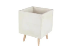 White 18 Inch Fiber Clay Wood Planter Set Of 2 -Estally Home Decor Store 261358 white resin planter material 76