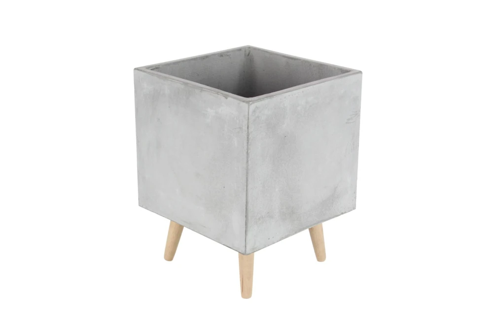 Grey 18 Inch Fiber Clay Wood Planter Set Of 2 5 Grey 18 Inch Fiber Clay Wood Planter Set Of 2 - Image 3