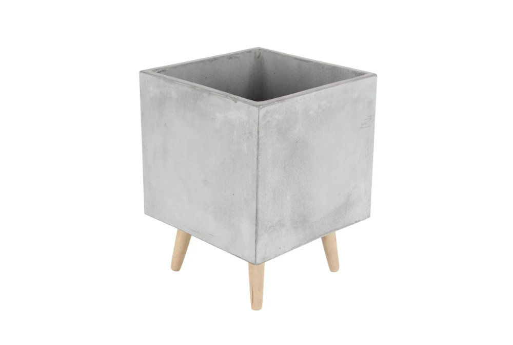 Grey 18 Inch Fiber Clay Wood Planter Set Of 2 8 Grey 18 Inch Fiber Clay Wood Planter Set Of 2 - Image 6