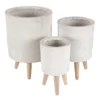 White 17 Inch Fiber Wood Planter Set Of 3 -Estally Home Decor Store 261360 white fiber planter signature 01
