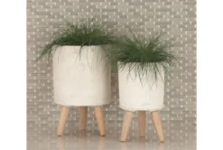 White 17 Inch Fiber Wood Planter Set Of 3 -Estally Home Decor Store 261360 white resin planter room 85