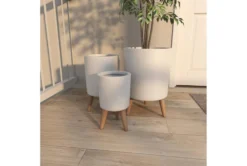 White 17 Inch Fiber Wood Planter Set Of 3 -Estally Home Decor Store 261360 white resin planter room 88