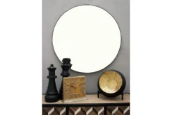 Black 36 Inch Wood Wall Mirror -Estally Home Decor Store 261383 black mdf mirror room 70