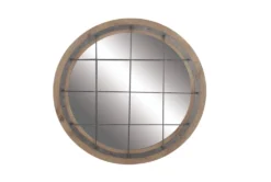 Blue 32 Inch Wood Metal Wall Mirror -Estally Home Decor Store 261482 blue wood mirror front 03