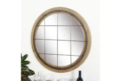 Blue 32 Inch Wood Metal Wall Mirror -Estally Home Decor Store 261482 blue wood mirror room 70