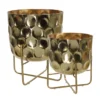 Gold Hammered Planter Set Of 2