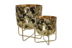 Gold Hammered Planter Set Of 2