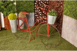 38 Inch Red Metal Bicycle Plant Stand -Estally Home Decor Store 262151 red metal planter room 85