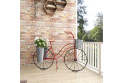 38 Inch Red Metal Bicycle Plant Stand -Estally Home Decor Store 262151 red metal planter room 90