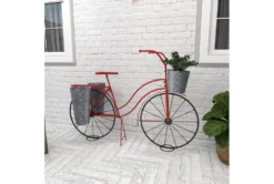 38 Inch Red Metal Bicycle Plant Stand -Estally Home Decor Store 262151 red metal planter room 91