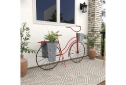 38 Inch Red Metal Bicycle Plant Stand -Estally Home Decor Store 262151 red metal planter room 92