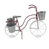 23 Inch Red Metal Galvanized Bicycle Planter -Estally Home Decor Store 262153 red metal planter signature 01