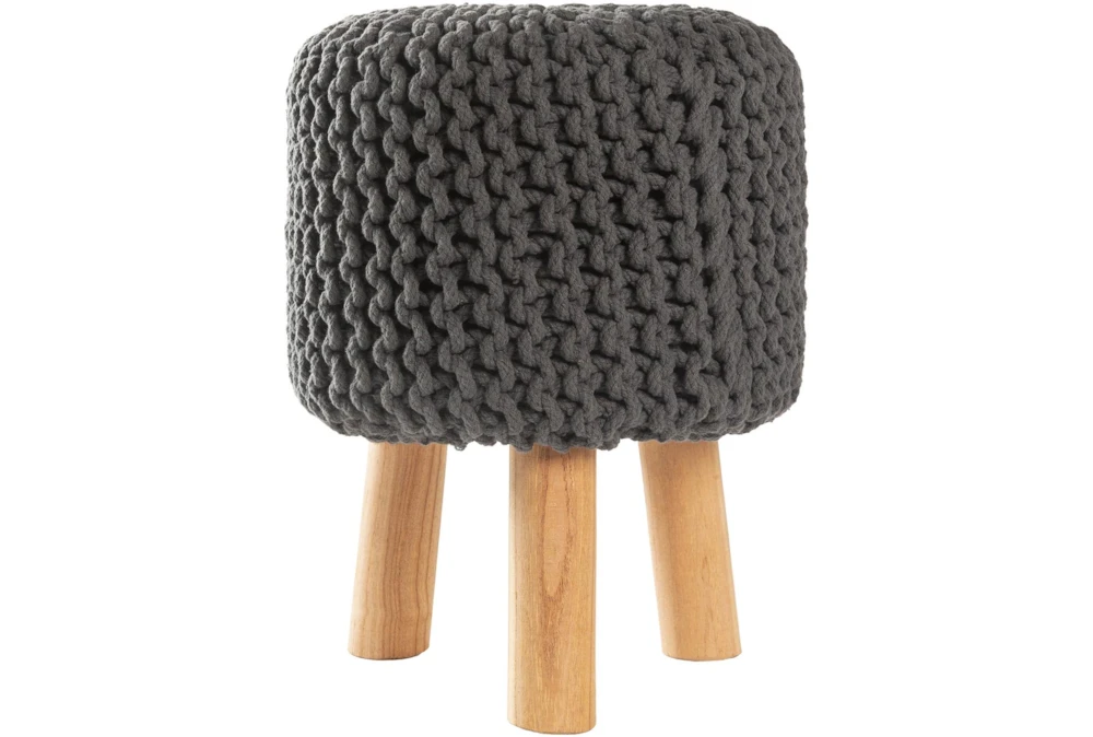 Grey Knitted Stool 4 Grey Knitted Stool - Image 2