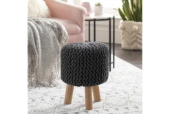 Grey Knitted Stool 13 Grey Knitted Stool -Estally Home Decor Store 263081 fiber room 71