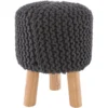 Grey Knitted Stool -Estally Home Decor Store 263081 fiber signature 01