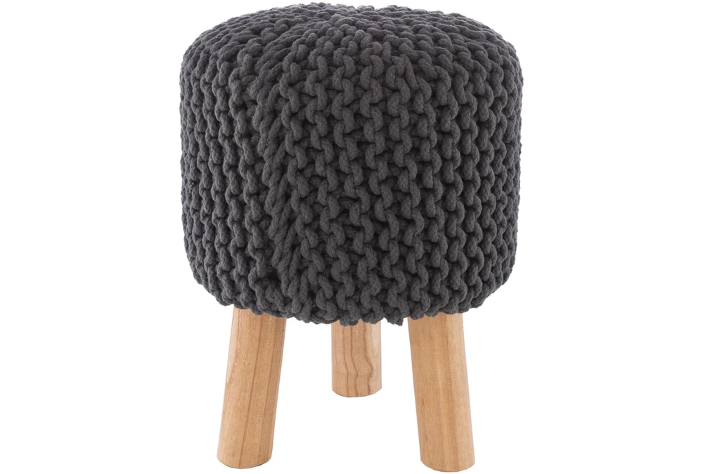 Grey Knitted Stool 3 Grey Knitted Stool