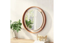 Gold Round Luxe Wall Mirror -Estally Home Decor Store 263402 gold metal mirror room 85