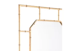 Gold Bamboo Square Wall Mirror -Estally Home Decor Store 263405 gold metal decorative mirror detail 47
