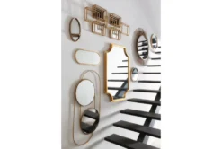 Large Gold Round Minimalist Wall Mirror -Estally Home Decor Store 263412 gold metal mirror room 48