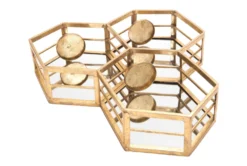 Mirrored Hexagon Candle Holder Wall Decor -Estally Home Decor Store 263442 detail 46