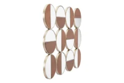 Circular 2 Tone Wood Wall Mirror -Estally Home Decor Store 263459 gold metal mirror detail 47