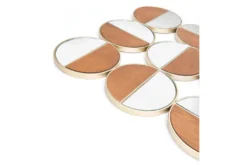 Circular 2 Tone Wood Wall Mirror -Estally Home Decor Store 263459 gold metal mirror detail 49