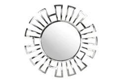 Silver Circle Wall Mirror With Rectangle Cut Outs -Estally Home Decor Store 263477 silver metal mirror detail 46