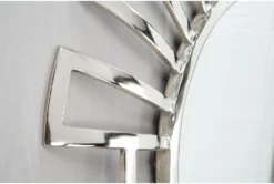 Silver Circle Wall Mirror With Rectangle Cut Outs -Estally Home Decor Store 263477 silver metal mirror detail 47